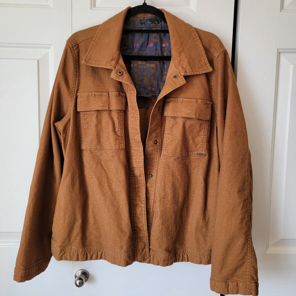 prAna Nikit Organic Cotton Lightweight Jacket in Walnut - XL